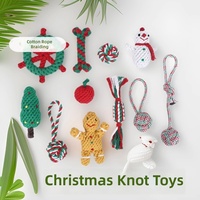 Jouet à mâcher en corde de coton pour animaux de compagnie Zoyi avec nœuds, cadeau de Noël pour chiens de petite/moyenne/grande taille, jouets résistants aux morsures pour chiens