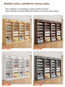 Rak Pajangan Toko Buku Kreatif Budaya Kayu Modern, Rak Bertingkat untuk Camilan, Perlengkapan Hewan Peliharaan, Alkohol, Salon Kecantikan - Product Image 4