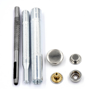 10 bộ đồng thau snap ốc Vít + công cụ quần áo phụ kiện may Snaps Chất lượng cao áo khoác nút da đinh tán - Product Image 1