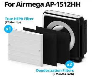 True HEPA Replacement Filter With 2 MD1-0023 Activated Carbon Pre-Filter Compatible With Vornado Air Purifier Model AC300 AC