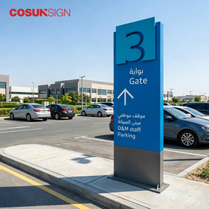 Durable Freestanding <strong>Pylon</strong> Sign Anti Rust Metal <strong>Pylon</strong> Plaque Waterproof Outdoor Direction <strong>Board</strong> for Petrol Station - Product Image 2