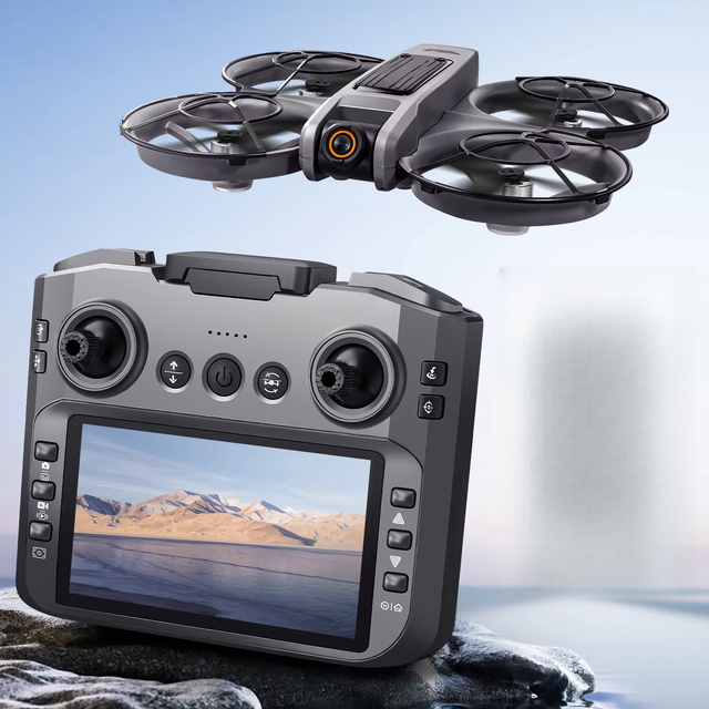 Mini Drone with Big Screen Remote Control 4K ESC Camera Brushless Obstacle Avoidance Photography UAV Optical Flow