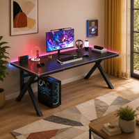 Ensemble table et chaise de jeu YOUTAI moderne et simple avec rangement, en métal carbone et MDF, pour bureau d'ordinateur à domicile et décoration de pièce.