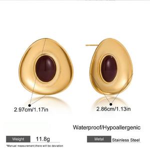 Pendientes de Acero Inoxidable Coreanos de Marca de Lujo de Diseñador, Chapados en Oro, Joyería Fina al por Mayor, Pendientes de Moda para Mujer - Product Image 5