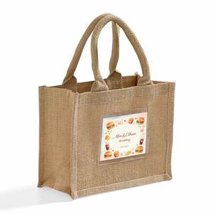 Bulk Custom Bridal <b>Shower</b> Jute Tote Bag Blue Rope Handle Natural Burlap Tote Bag Reusable Grocery Eco Friendly Carry Bags - Product Image 3