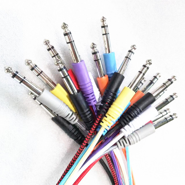 Nylon Braided 6.35 mm TRS Male to 6.35mm TRS Male Instrument Cable 1/4-inch TRS Audio Cable - Guitar Accessories