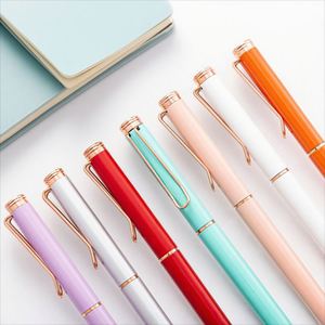 Stylo bille promotionnel en métal fin personnalisé de haute qualité, multicolore, pointe de 1,0 mm, gravure laser pour entreprise - Product Image 2