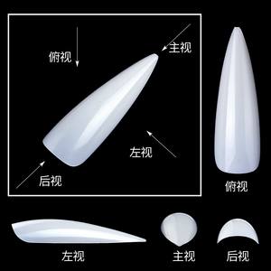 Misscheering 500pcs Ongles Conseils ABS Transparent Couleur Naturelle Sharp Demi Couverture Long Pointu <span class=keywords><strong>Faux</strong></span> Ongles Femme Ongles Conseils - Product Image 3