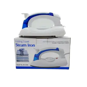 Mrs Chef Mini steam iron portable folding travel steam iron 30ml with different temperature control non-stick bottom plate