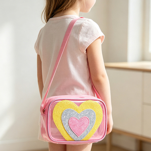 Borsa a Tracolla Estetica Y2K per Bambine, Borsetta Trasparente in PVC TPU con Glitter e Cuori per Bambine, Borsa da Principessa - Product Image 2