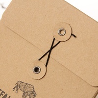 Enveloppes en papier kraft personnalisées avec logo imprimé, fermeture à bouton et à cordon, pour sous-vêtements, vente en gros