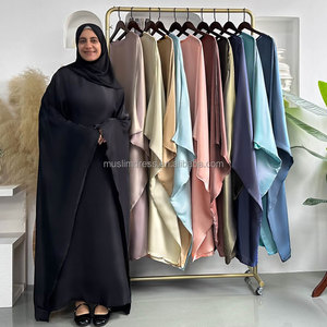 Habib Nuevo Estilo <span class=keywords><strong>Kaftan</strong></span> Abaya con Mangas Murciélago, Venta Directa de Fábrica, Vestido Abaya Brillante con Mangas Murciélago para Mujeres Musulmanas - Product Image 4
