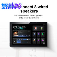 Panneau de commande intelligent pour maison connectée Tuya Android WiFi 10,1 pouces, passerelle à deux zones, lecture de musique, connexion de 8 haut-parleurs de plafond filaires
