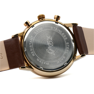 Usine Prix de Gros De Luxe D'affaires Hommes Montres Boîtier En Alliage Or Montre-Bracelet 3ATM résistant à L'eau Véritable En Cuir Chronographe - Product Image 6
