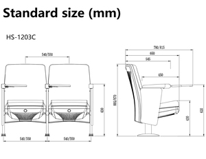 Asiento de Auditorio Sitzone con Mesa de Escritura <span class=keywords><strong>PA</strong></span>, Diseño Moderno, Asiento Fijo para Teatro, Sala de Conferencias - Product Image 6