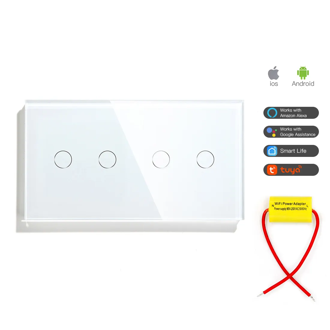 Factory direct sell smart life 4 gang 6 gang home switch no neutral smart switch