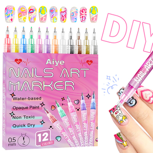 Bút vẽ móng nghệ thuật từ tính ODM 12 chiếc, bút vẽ móng nghệ thuật không thấm nước và khô nhanh, bút vẽ chấm điểm graffiti móng tay - Product Image 3