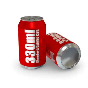 Usine directement vente 330ml Standard aluminium boisson peut 202 extrémités personnalisé en aluminium peut pour l'emballage boisson gazeuse peut