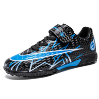 Chaussures de football pour enfants à scratchs en caoutchouc TF, avec fermeture Velcro, contrôle du ballon, tige synthétique, vente en gros, usine OEM