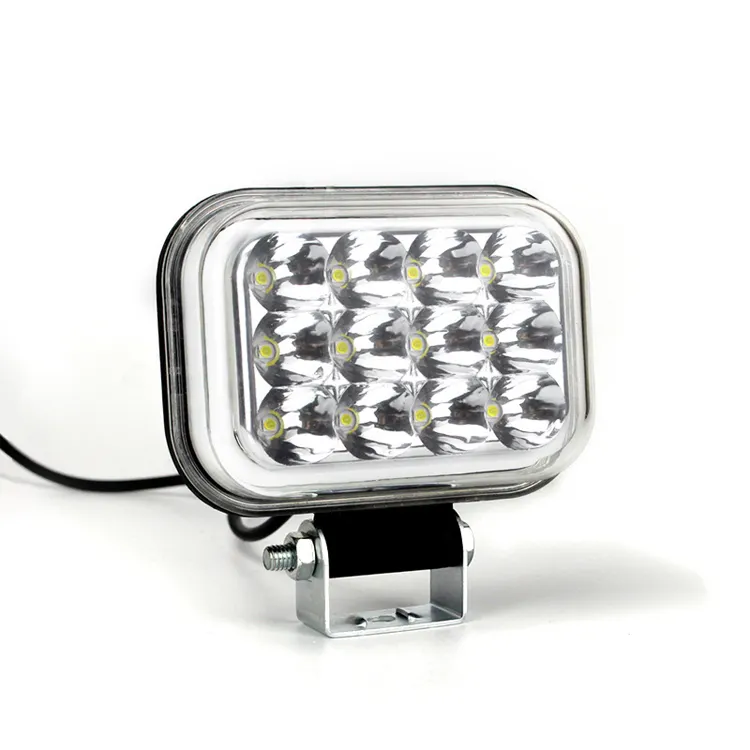 Phare auxiliaire stroboscopique yeux d'ange modifiés 36W LED phare carré de moto