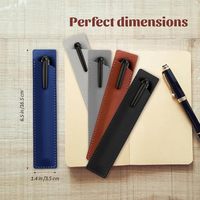 Étui à stylos en cuir PU HaoRan, pochette simple, porte-stylo, étui de transport, logo personnalisé, sacs à crayons de golf pour hommes en cuir