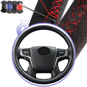 Housse de <span class=keywords><strong>volant</strong></span> de voiture populaire en cuir microfibre cousue à la main à 4 branches pour <span class=keywords><strong>Toyota</strong></span> Alphard <span class=keywords><strong>Land</strong></span> <span class=keywords><strong>Cruiser</strong></span> Vellfire 2016-2020 - Product Image 1