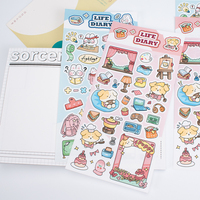 Hojas de pegatinas de vinilo personalizadas troqueladas a medida, impermeables, con tarjeta de soporte y bolsa OPP para diario, agenda y proyectos DIY