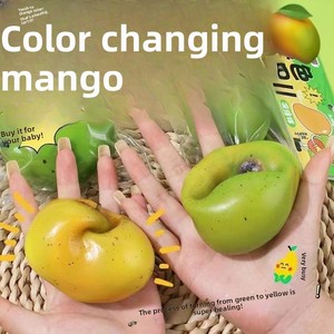 Juguete Sensorial Antiestrés de Mango con Tecnología de Cambio de Color por Presión, Bola de Descompresión de Rebote Lento - Product Image 5