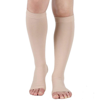 Bas de contention anti-embolie, longueur genou, à bout ouvert, pour varices, lymphœdème CCL2, TVP, avec support clinique certifié Classe II