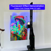 Máquina de Decoración de Paredes con Inyección de Tinta UV con Ruedas LC-A2, Portátil y Ligera para Impresora de Tarjetas, Compatible con I3200/i1600/DX7/XP600