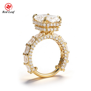 Redleaf 5CT Radiant Cut 18K Labor-Gezüchteter Diamantring-Set IGI-Zertifikat <span class=keywords><strong>E</strong></span> VVS2 Massivgold Verlobungs- und Ehering-Sets - Product Image 3