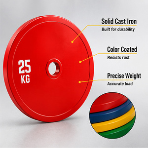 Placas de parachoques de acero para entrenamiento de gimnasio, placa de peso calibrada, levantamiento de pesas, 10Kg - Product Image 4