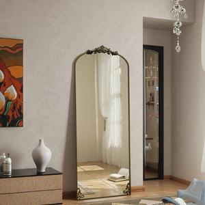 Grande porta ad arco gotico fatto a mano di lusso moderno metallo incorniciato <span class=keywords><strong>specchio</strong></span> di vetro per il bagno soggiorno retrò <span class=keywords><strong>Vintage</strong></span> stile rustico - Product Image 1