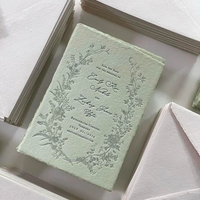 Cartes d'invitation de mariage en papier de coton de luxe, impression typographique, texture colorée en relief, invitations personnalisées pour fête de mariage