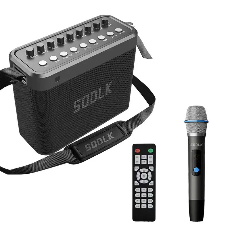 Портативная караоке-машина SODLK S1314 с беспроводным микрофоном, 200 Вт, система PA, перезаряжаемый динамик, поддерживает TF-карту/USB/AUX/TWS