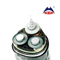 Cable de Alimentación 26/35kV ZR-YJLV22 de 3 Núcleos, 185mm 240mm 300m 400m 500m, Retardante de Fuego, XLPE/Aluminio/PVC/STA, para Ferrocarriles y Centrales Eléctricas