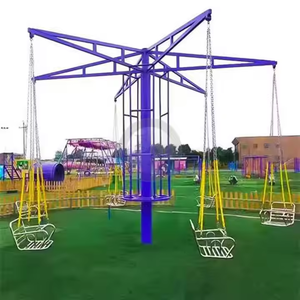 Conception de projet de parc d'attractions non motorisé <span class=keywords><strong>Manpower</strong></span> Tirez la corde et tournez Simple Swing Ride Flying Chair - Product Image 5