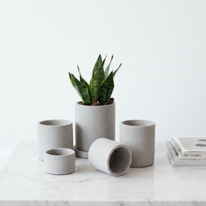 <span class=keywords><strong>Maceta</strong></span> Redonda <span class=keywords><strong>de</strong></span> Cemento con Forma <span class=keywords><strong>de</strong></span> Cilindro, con Plato, Decoración <span class=keywords><strong>de</strong></span> Jardín Verde, para Usar con Flores/<span class=keywords><strong>Plantas</strong></span> Verdes, 2 Juegos Modernos - Product Image 2