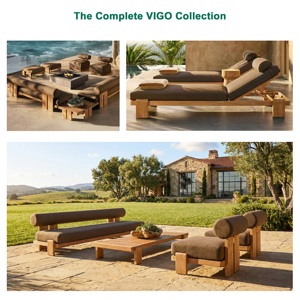 Tumbona <span class=keywords><strong>de</strong></span> <span class=keywords><strong>Playa</strong></span> Ajustable <span class=keywords><strong>de</strong></span> Madera <span class=keywords><strong>de</strong></span> Teca para Exteriores, Moderna, Duradera y Portátil, para Uso en Patio o Villa, con Protección UV - Product Image 4