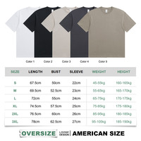 T-shirt vierge surdimensionné de haute qualité 250 Gsm Tshirt en gros T-shirt en coton uni pour hommes