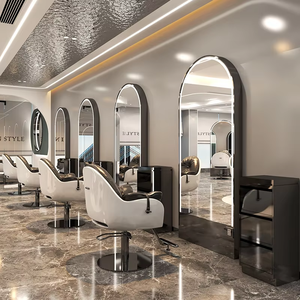 Miroir sur Pied de Salon avec Éclairage LED pour Poste de Coiffage Professionnel de Barbier en Gros - Product Image 4