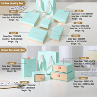 Boîte à bijoux en carton personnalisée avec logo, en stock, pour collier, bague, boucles d'oreilles, bracelet, emballage de bijoux, coffret de luxe pour bijoux