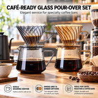 Kingze Outils de goutteur de café Barista personnalisés 600ml Serveur d'espresso en verre borosilicaté Verser sur la cafetière