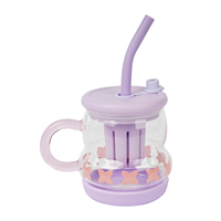Gobelet en verre incassable pour le bureau à domicile, avec infuseur à thé, couvercle et paille, personnalisable en capacité et logo