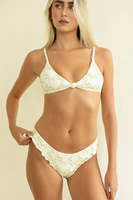 Ensemble de bikini 2 pièces personnalisé pour femme, motif floral, col en V, avec armatures et bas échancré, en tissu RPET, idéal pour la piscine