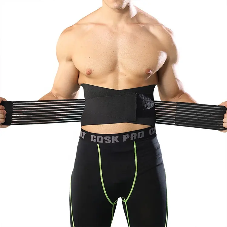 B&M Pain Relief Wrap Band Gym Men Waist Trainer Trimmer Adjustable Sports Waist Back Brace Lumbar Support Elastic Waist Belt