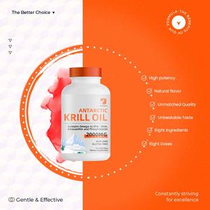 OEM Aceite de Krill Antártico 2000mg Suplemento de Aceite de Pescado, Fosfolípidos de Astaxantina EPA DHA, Previene el Corazón Coronario Adultos - Product Image 5
