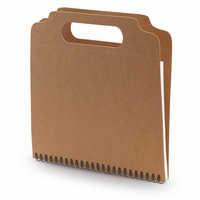 Bloc-notes adhésif promotionnel personnalisable en papier kraft recyclé écologique, relié en spirale, imprimé en sérigraphie, pour le bureau