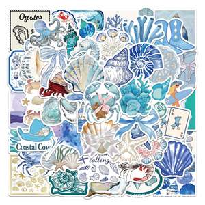 Paquete <span class=keywords><strong>de</strong></span> Pegatinas Promocionales con Temática del Océano Azul, Calcomanías Impermeables <span class=keywords><strong>de</strong></span> <span class=keywords><strong>Vida</strong></span> Marina Azul para Decoración <span class=keywords><strong>de</strong></span> Computadoras Portátiles, Álbumes <span class=keywords><strong>de</strong></span> Recortes y Botellas <span class=keywords><strong>de</strong></span> Agua - Product Image 1