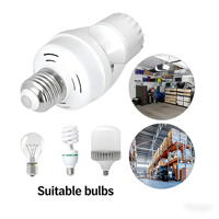 Portalámparas Inteligente con Sensor de Movimiento PIR AC85-260V, Base para Bombilla E27 con Detector de Movimiento Infrarrojo